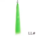 Green synthetic hair extension braid detail, 65cm ponytail elastic band for daily styling. - Color Code LL - Green (Single Pack)