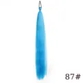Blue synthetic hair extension ponytail detail view, 65cm length with elastic hair band. - Color Code 87 - Blue (Single Pack)