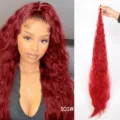 Synthetic Red Curly Hair Extension Long Ponytail Fluffy Hairpiece For Women Daily Party Wear - Corn Wave Curly (PY183) / Extra Long 95cm / True Red