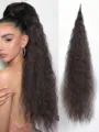 Extension de cheveux queue de cheval synthétique bouclée 95cm, variante couleur 4. - Vague de Maïs Bouclé (PY183) / Extra Long 95cm / Calicot