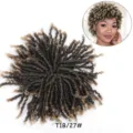 Synthetic Afro curly dreadlock hair extension detail, gradient T1B/27 color, 6 inch 3-clip. - Dreadlock Hair Piece (6 Inch) / T1B/27 (Ombre Honey Blonde)