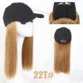 Detailansicht der synthetischen langen glatten Haarperücke Baseballkappe, Mesh Futter. - Lichtaschblond Mix (22T)