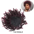 Synthetic dreadlocks hair extension 6 inch gradient curly hair piece with 3 clips top - Dreadlock Hair Piece (6 Inch) / T1B/950BL (Ombre Dark Blue)