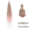 Vue détaillée d'extension de cheveux crochet synthétiques avec dégradé ondulé rose. - 27/ROSE/613