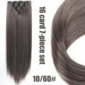Extension hair me clip 16 clips 7 pieces synthetiko isio malli 55cm extra ogkos - Μέγεθος 55cm / Ανοιχτό ξανθό με ανταύγειες (10-60)