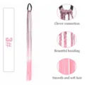 Kids colorful synthetic hair extension braid ponytail rubber band hair tie daily accessory - Multicolor (3)