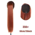 Larga cola de caballo sintética lisa con cordón ajustable de 66cm en color cobre. - Coleta Lisa / 350 (Rojo Cobrizo)