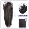 Extensión de cola de caballo sintética lacia con pinza de garra, negro natural de 30cm. - Calicó
