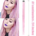 24 Zoll Haar Tinsel Clip in glitzernde synthetische Haarverlängerung rosa Strähnen - Irisierendes Rosa
