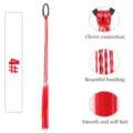 Red synthetic braided hair extension detail showing clever connection and smooth hair texture - Red (4)