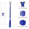 Blue synthetic hair extension braid ponytail tie children hair accessory detail view - Blue (5)