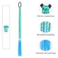 Colorful synthetic braided hair extension ponytail for kids daily styling and decoration. - Teal Gradient (6)