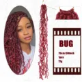 Synthetic faux locs crochet hair, 30 inch burgundy braiding hair extensions for women 1pc. - Color BUG