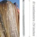 Glitzer Haar Tinsels Clip-in 61 cm glänzende Fee Haare Strähnen Party Accessoire - Silber