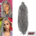 Γκρι συνθετική επέκταση μαλλιών crochet dreadlocks πλεκτή περούκα 24 ίντσες στυλ νέα - Γκρι