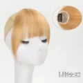 Vista dettagliata della frangia con clip bionda con retina interna traspirante e clip sicura. - Oro chiaro
