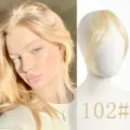 French bangs hair topper for women center part blonde hairpiece natural volume extension - Off White