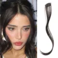 Franse pony haarextensies clip in golvende lokken voor mooie dagelijkse styling detail. - Natuurlijk Zwart