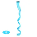 Extension per capelli ricci sintetica blu vibrante pezzo singolo per il daily styling. - Celeste