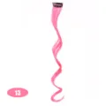 Extension per capelli rosa con clip, lunga ondulazione sintetica riccia elegante. - Rosso rosa