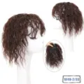 Women short curly hairpiece corn wave wig topper hair extension natural volume covering thin hair - Corn Wave Short Hair (BF48-2/33) / Dark Brown