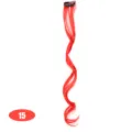 Extension per capelli ricci con clip rossi vista dettagliata, ciocca mossa vibrante per styling. - rosso Cina
