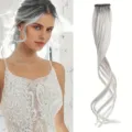 Extension di capelli ricci argentati clip frangia ciocca per styling quotidiano 1pz - grigio-argento