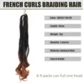 Treccine ricce francesi capelli sintetici 45cm 75g 2pz onda larga treccia a uncinetto - Set di 2 / Gradiente nero-marrone