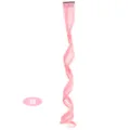 Estensione di capelli ricci lunghi clip rosa pezzo di parrucca mossa con clip sicura donna. - Rosa