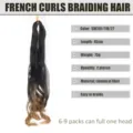 Französische Locken Häkelhaar synthetische Verlängerungen für stilvolle lose Wellen Frisuren. - 2er Set / Schwarz-Gold-Verlauf