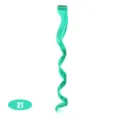Extension di capelli ricci verdi con clip, ciocca di capelli sintetici per lo styling. - Verde erba