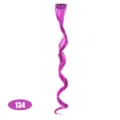 Extension per capelli viola a clip alla moda, ciocca finta lunga e riccia sintetica. - Viola Aurora