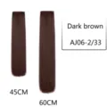 Dark brown straight hair extension details, 45cm and 60cm length options, single piece. - 60CM / Dark Brown
