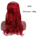 24 Inces Kokkines Synthetikes Extensions Mallion Wavy Halo Style 100g No 101 Color - Κυματιστό (02-101)