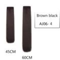Straight hair extensions clip in black 45cm 60cm hair piece volume enhancement for women - 60CM / Calico