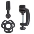 Adjustable desk clamp stand replacement parts set, black plastic C-clamp, ball joint connector. - Desktop Small Stand