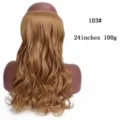 Extension de cheveux ondulés synthétiques avec fil transparent, 24 pouces et 100g en couleur 103#. - Jaune Brunâtre (103#)