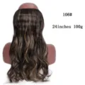 Συνθετικά extensions μαλλιών τύπου halo 24 ίντσες 100g 106# καφέ ανταύγειες τρέσες - Κυματιστό (02-106)