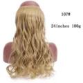 Extension de cheveux synthétiques ondulés blonds 24 pouces 100g, aspect naturel et confortable. - Mèches Marron Doré (107#)