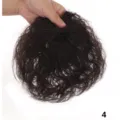 Toupet corto riccio per donna, topper per capelli leggero e traspirante in testa. - Stile Regolare (4) / Marrone nero
