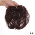 Fluffy short curly hair wig piece for women, breathable top hairpiece in dark brown color. - Regular Style (2/33)