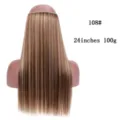 24 Ίντσες 100g Συνθετικά Εxtensions Μαλλιών Ίσια Αόρατο Σύρμα Ποστίς για Γυναίκες - Ίσιο (01-108)