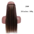 Συνθετικά ίσια extensions μαλλιών πετονιά 24 ίντσες 100g 106# φυσικό look ποστίς - Ίσιο (01-106)