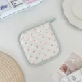 Korean style cream polka dot quilted coaster heat insulation pad desktop decor detail - Pink / Pink Polka Dot