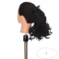Synthetic Curly Ponytail Wig 25cm Black Heat Resistant Hairpiece with Bow for Women - Natural Black (2)