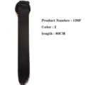 Peluca de coleta larga y lisa 80cm negra de fibra sintética de alta temperatura para mujer. - Negro Oscuro 2