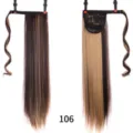 Synthetische lange glatte Pferdeschwanz Haarverlängerung Clip Kappe Haarteil 60cm. - 60CM / Zweifarbige Highlights (106)