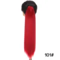 Long straight red ponytail hairpiece synthetic wig with cute black bow style 101# - Style 101 / Style F-80cm Pack