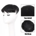 Men hair topper toupee 18x16cm human hair piece breathable mesh top closure wig for men - Black Hairpiece (BF23-2)
