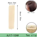 Blonde straight hair extension clip in hair piece two clips 30cm length for women - Two-Clip Straight Hair Piece (AJ17) / 1 Piece/Pack / Shade 104